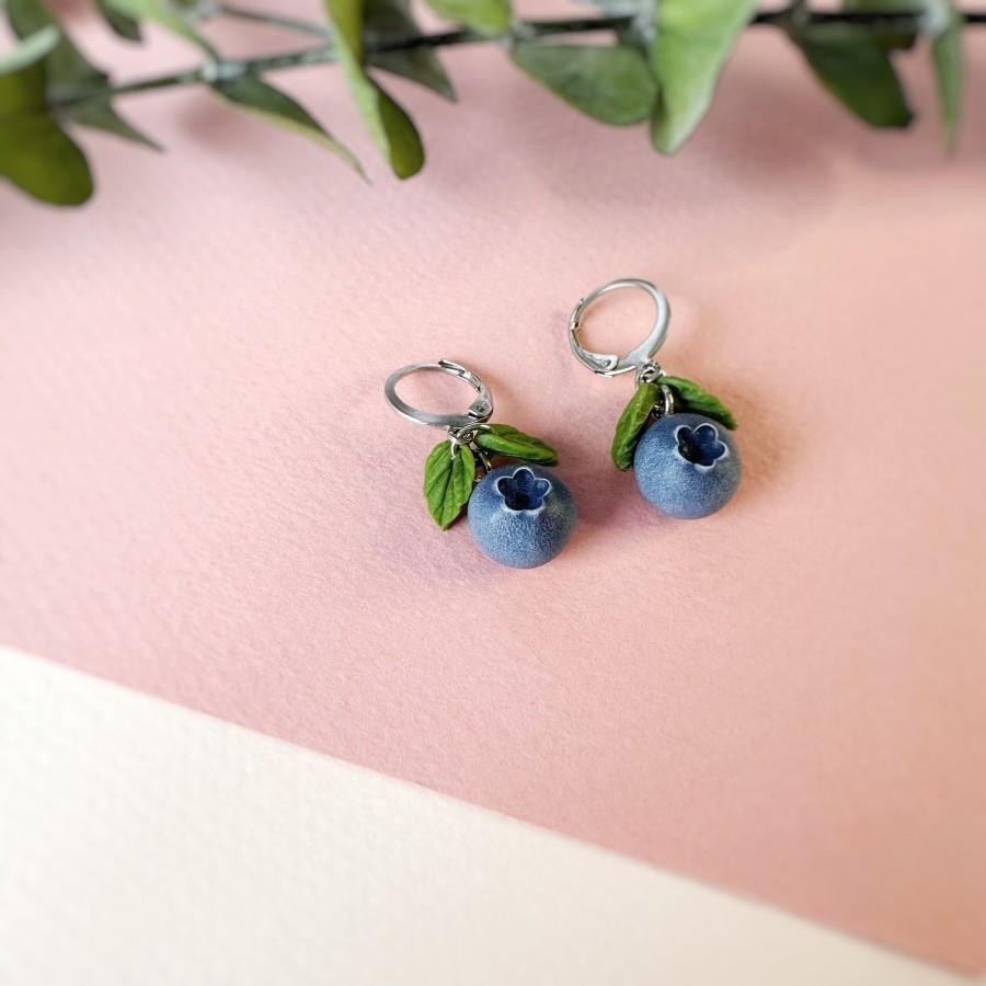 Auskarai Šilauogės |2 lapeliais|AUK-4